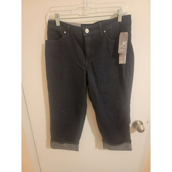 JM Collection NWT Capri Pants Size 10 Petite Blue Curvy Fit Women's Msrp $49 - Picture 1 of 11